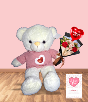 OSO 60 CM 3 OSO CLÁSICO CON CHOMPA CORAZÓN