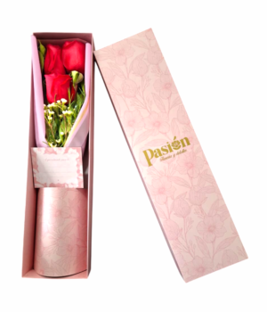 caja 3 rosas} CAJA DE 3 ROSAS