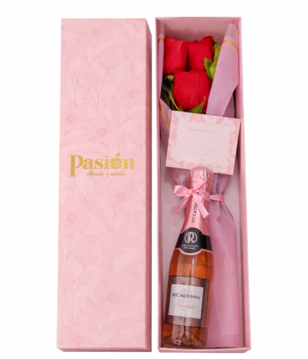 CAJA DE 3 ROSAS CON RICCADONITA